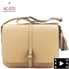 【セール 半額以下】アカーテ ショルダーバッグ カーフ シュリンクレザー ショルダーバッグ ACATE AURE ACT BEIGE（ベージュ）【返品交換不可】special priceBM