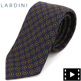 ラルディーニ ネクタイ メンズ 小花柄 ネクタイ LARDINI JUCRC7/IP57116 LRD 850NE（ネイビー）