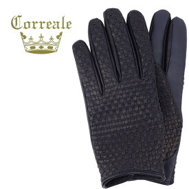 コレアーレグローブス 手袋 メンズ イントレチャート タッチパネル対応 シープスキン ナッパレザー カシミアライニング グローブ Correale gloves CRM-6039（ネイビー）