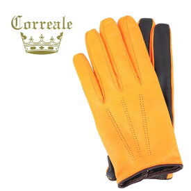 コレアーレグローブス 手袋 メンズ シープスキン ナッパレザー カシミア タッチパネル対応 グローブ 手袋 Correale gloves CRM-6072（イエロー）