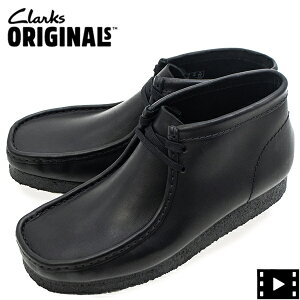 クラークス オリジナルズ ブーツ メンズ レザー ワラビーブーツ CLARKS ORIGINALS WALLABEE BOOT CLK 26155512 BLACK LEATHER