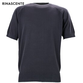 リナシェンテ ニット メンズ コットン サマーニット クルーネック 半袖 Tシャツ RINASCENTE 243-25301 RST 24