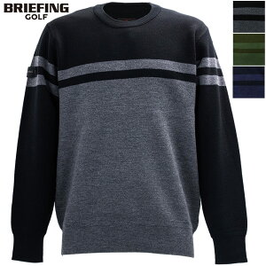 yyVX[p[Z[zu[tBO St EFA Y mE[ XgCvS N[lbNjbg BRIEFING GOLF MS MERINO WOOL STRIPE LOGO CREWNECK KNIT BRG243M51 BRGyԕisz special p