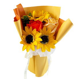 ソープフラワー 松野ホビー/スタンディングブーケ S ひまわり ローズ/GM-5114 ギフト 母の日 プレゼント 記念日 贈り物