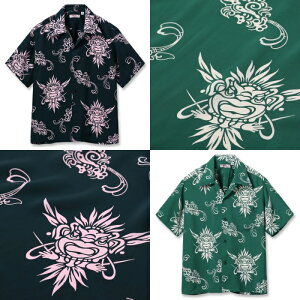 SUNSURF �T���T�[�t�ySS39611�z�yRAYON HAWAIIAN SHIRT �gINCARNATION OF GOD�h�z���[�����I�[�v���J���[�V���c �n���C�A���V���c �J�� ����