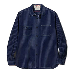 SUGAR CANE�V���K�[�P�[���ySC25551�z�yFICTION ROMANCE 8.5oz. WABASH STRIPE WORK SHIRT�z�t�B�N�V�������}���X �E�H�o�b�V���X�g���C�v���[�N�V���c COTTON