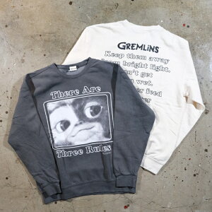 GREMLINS SWEAT �O���������X�E�F�b�g�y25GR-BW-03�z�yTHERE ARE THREE RULES-Lightweight Crew Sweat-03�z���C�g�E�F�C�g�N���[�X�E�F�b�g �M�Y��