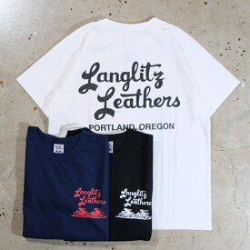 Langlitz Leathers ラングリッツ レザーズ【S/S Tee】≪Type A-EMB≫ プリント 半袖Tシャツ 100％ 日本製 MADE IN JAPAN