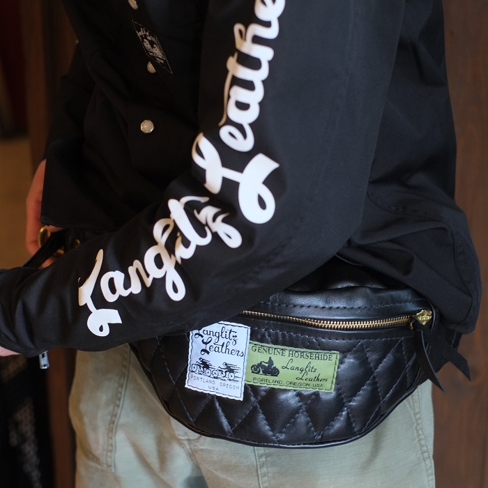 Langlitz Leathers ラングリッツレザーPadded Inside Pocket Hip Hugger Bag  レザーウエストバッグ≪インサイドポケット仕様≫ ホースハイド ショルダー ライディングMADE IN USA | LAHAINA