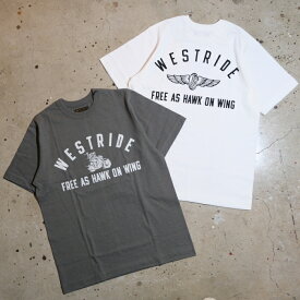 WESTRIDE ウエストライド【TEE.V24-02】プリントTシャツ ショートスリーブ 半袖 コットン100% WRオリジナルボディ 未洗い 日本製