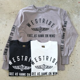 WESTRIDE ウエストライド【PT.L.TEE.24-02】プリント長袖Tシャツ ロングスリーブ ロンTEE コットン100% WRオリジナルボディ 日本製