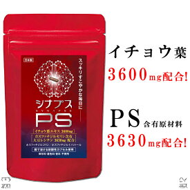 【管理栄養士推奨】 ホスファチジルセリン サプリ PS イチョウ葉 1日120mg シナプスPS ホスファチジルコリン ホスファチジルイノシトール 子供 大人 落ち着き 記憶力 仕事 受験 勉強 集中 遺伝子組換え不使用 30粒 1ヶ月分