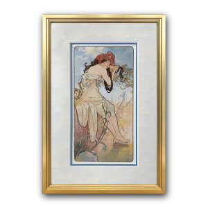 �yRaffinart�z�A���t�H���X�E�~���V���uSummer�v�m305mm × 445mm�n�bAlphonse Mucha �A�[�g�|�X�^�[ �t���[���Z�b�g �G�� �z�� �z���� �C���e���A �t���[���t���y�󒍐��Y�i�z�y�����܂ł� ��9-12�c�Ɠ�