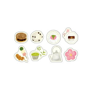 \P2倍+クーポン/いわしまあゆ フレークシール|おしゃれ かわいい スイーツ パン デザート イラスト アート 作家 和紙 和菓子 お菓子 ケーキ いちご ステッカー シール デコレーション ノ
