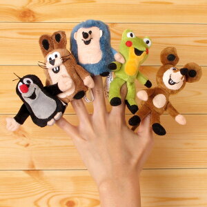 \P2倍+クーポン/クルテク フィンガーパペット(クルテク/はりねずみ/うさぎ/かえる/ねずみ)【チェコ製 指人形 ぬいぐるみ マスコット もぐら 東欧 krtek】