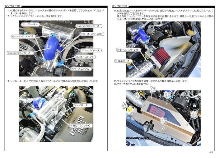 楽天市場】Beatrush インテークキット トヨタ 86[ZN6]、スバル BRZ 