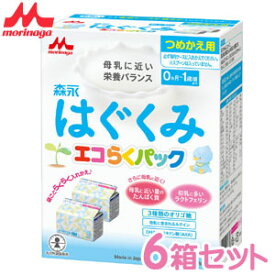 森永 はぐくみ エコらくパック つめかえ用 (400g×2袋) ×6箱 【粉ミルク】【森永乳業】【はぐくみ】【ドライミルク 】【RCP】 ※ただし離島・沖縄は別途送料が必要となります。