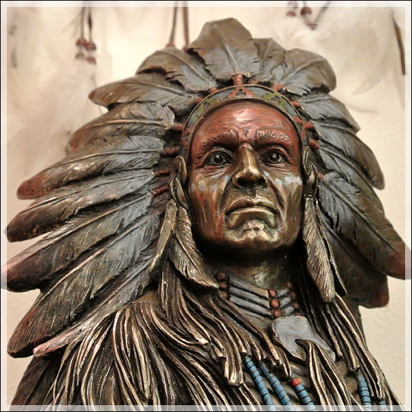 楽天市場】【送料無料】インディアン像 置物 Indian 先住民族 置き物