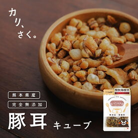 無添加 国産 熊本県産 おやつ さくさく 豚耳キューブ 40g デンタルケア 歯磨き ガム スティック ドッグフード ギフト プレゼント 大型犬 中型犬 小型犬