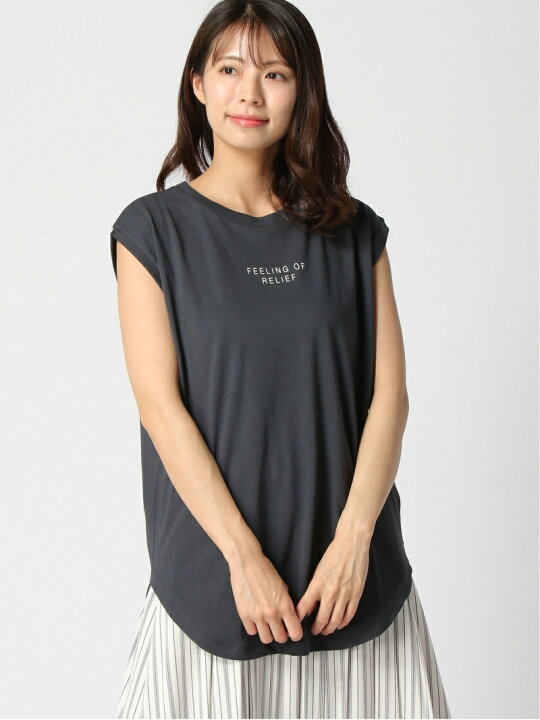 楽天市場 Sale 58 Off W フリーハンドイラストノースリt Lakole ラコレ カットソー ノースリーブカットソー オレンジ グレー ベージュ ホワイト Rba E Rakuten Fashion Lakole