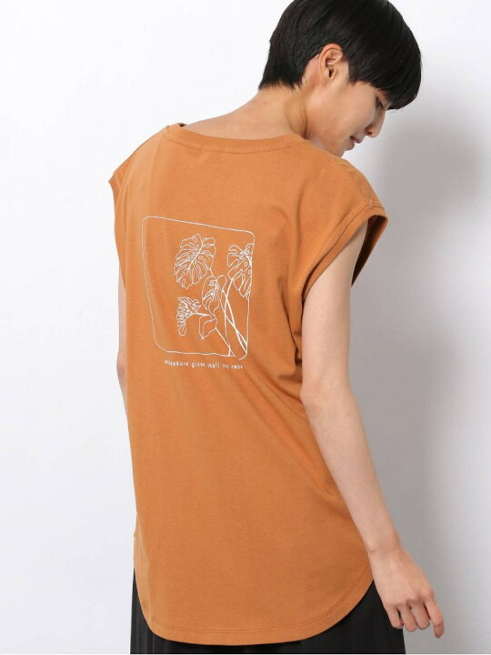 楽天市場 Sale 58 Off W フリーハンドイラストノースリt Lakole ラコレ カットソー ノースリーブカットソー オレンジ グレー ベージュ ホワイト Rba E Rakuten Fashion Lakole