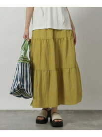 【SALE／53%OFF】サテンワッシャーティアードスカート LAKOLE ラコレ スカート ロング・マキシスカート ブラック ブラウン ホワイト イエロー【RBA_E】[Rakuten Fashion]