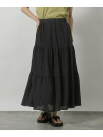 【SALE／53%OFF】サテンワッシャーティアードスカート LAKOLE ラコレ スカート ロング・マキシスカート ブラック ブラウン ホワイト イエロー【RBA_E】[Rakuten Fashion]