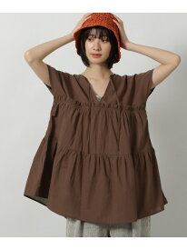 【SALE／43%OFF】2WAYティアードチュニック LAKOLE ラコレ トップス シャツ・ブラウス ベージュ ブラウン ホワイト ブラック レッド【RBA_E】[Rakuten Fashion]