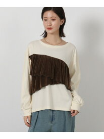 【SALE／63%OFF】ベロアドッキング長袖 LAKOLE ラコレ トップス カットソー・Tシャツ ネイビー グレー ホワイト【RBA_E】[Rakuten Fashion]