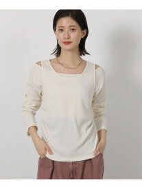 【SALE／64%OFF】ワッフルレイヤード長袖 LAKOLE ラコレ トップス カットソー・Tシャツ ブラック ホワイト レッド【RBA_E】[Rakuten Fashion]