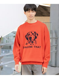 【SALE／18%OFF】アニマルロゴジャガードニットプルオーバー LAKOLE ラコレ トップス ニット オレンジ ブルー イエロー グレー【RBA_E】[Rakuten Fashion]