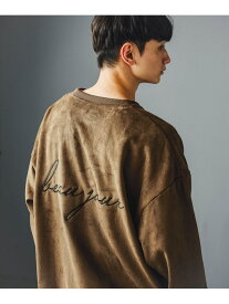 バック刺繍スエードボアプルオーバー LAKOLE ラコレ トップス スウェット・トレーナー ブルー ブラウン ブラック【送料無料】[Rakuten Fashion]