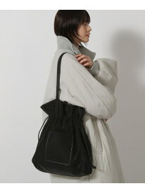 【SALE／29%OFF】ヌバック風巾着トートバッグ LAKOLE ラコレ バッグ トートバッグ ブラック グレー【RBA_E】[Rakuten Fashion]