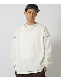 【SALE／25%OFF】ワッフル裏起毛ステッチT LAKOLE ラコレ トップス カットソー・Tシャツ ホワイト イエロー ブラック【RBA_E】[Rakuten Fashion]