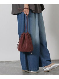 【SALE／18%OFF】ヌバック風ミニ巾着ショルダーバッグ LAKOLE ラコレ バッグ ショルダーバッグ ブラック グレー ワインレッド【RBA_E】[Rakuten Fashion]