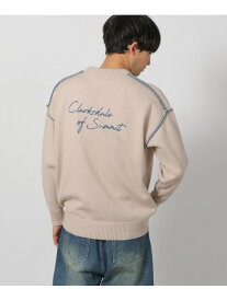 【SALE／22%OFF】バック刺繍ステッチニットプルオーバー LAKOLE ラコレ トップス ニット ベージュ ネイビー ブルー【RBA_E】[Rakuten Fashion]