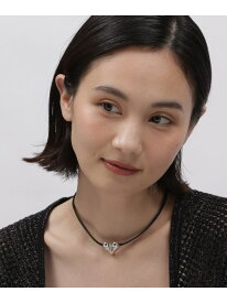 紐MIXハートネックレス LAKOLE ラコレ アクセサリー・腕時計 ネックレス シルバー ゴールド[Rakuten Fashion]