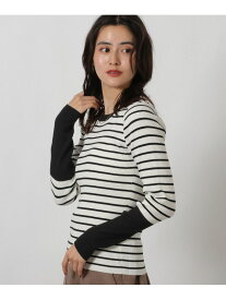 【SALE／20%OFF】12ゲージ袖配色ニット2 LAKOLE ラコレ トップス ニット ホワイト ネイビー ブラック【RBA_E】[Rakuten Fashion]