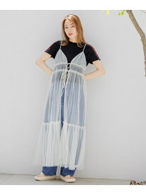 チュールキャミワンピース LAKOLE ラコレ ワンピース・ドレス ワンピース ホワイト グレー ブラック ブルー[Rakuten Fashion]