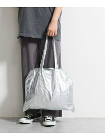 メタリックエコバッグ LAKOLE ラコレ バッグ エコバッグ・サブバッグ シルバー ブラック[Rakuten Fashion]