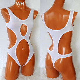 値下げしました！【KAWAKAWAII】ハーフ・シースルー・ハイレグ・レオタードビキニ＜極小 水着 コスプレ Tバック レディース 過激 透け　オープン　クロッチ　穴開き　穴あき＞