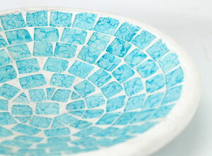 【絵皿】モザイクトレイ・サークル L パステル <アジアン雑貨・ハワイアン・インドネシア>