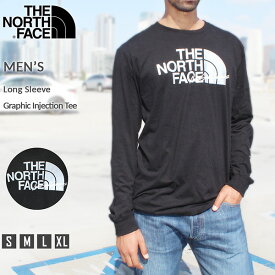 【期間限定価格】ザ ノースフェイス The North Face ロンT ブランド ロングスリーブ Tシャツ メンズ スタンダードフィット クルーネック ロゴ アメカジ 100%コットン 長袖 ブラック カジュアル トップス