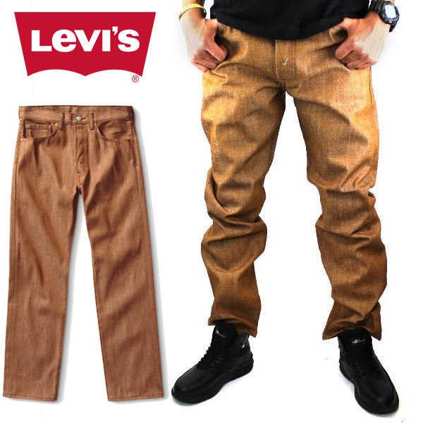 リーバイス Levi's 501 オリジナルフィット ボタンフライ デニム パンツ ジーンズ ダークイエロー リジット 未洗い