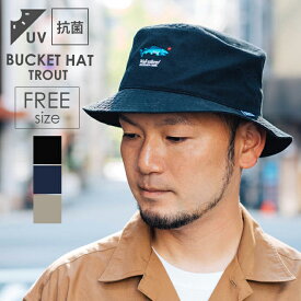 Well Tailored OUTDOOR LABEL / BUCKET HAT TROUT マス ワンポイント バケットハット かわいい 吸水 速乾 消臭