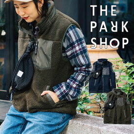 THE PARK SHOP ザパークショップ TREK BOY VEST ボア ベスト アウター メンズ レディース ウェストポーチ付き 防寒 保温 カジュアル アウトドア キャンプ 秋 冬