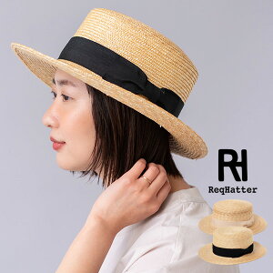 ReqHatter ���b�N�n�b�^�[ STRAW BOATER HAT �n�b�g �����X �X�g���[�n�b�g �J���J���X �X�q���f�B�[�X �����Y �A�E�g�h�A �J�W���A�� �o�R �L�����v �ĖX�q �N���V�b�N 7cm�c�o ���O���΍� ������