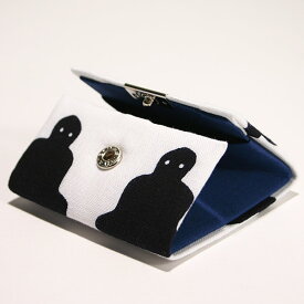 小銭入れ ボックス型 「大仏 白」 コインケース 財布 綿 布製 コンパクト 和風 和柄 日本製 【メール便対応商品】