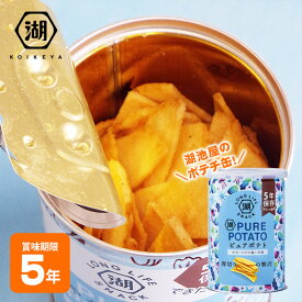 非常食 5年保存 湖池屋 ピュアポテト 厚切りひとくちカット オホーツクの塩と岩塩 55g 缶入り ポテトチップス KOIKEYA LONG LIFE SNACK