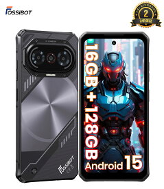 【SS限定クーポン&P5倍 18,895円~相当！】FOSSiBOT Android 15 4G対応 SIMフリー スマホ 本体 6.67インチHD+ 楽天モバイル対応 16GB RAM+128GB ROM 2TB拡張可能 5000mAhバッテリー 4GデュアルSIM ブレスライト NFC OTG 指紋認識 顔認証 安全実用 防災 技術適合認